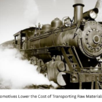 How Did Steam Locomotives Lower the Cost of Transporting Raw Materials and Finished Goods?